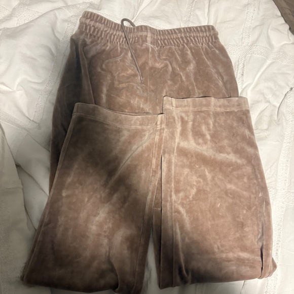 Title: TNA Velour Joggers – Taupe (Size S) | Worn Once - Picture 2 of 3